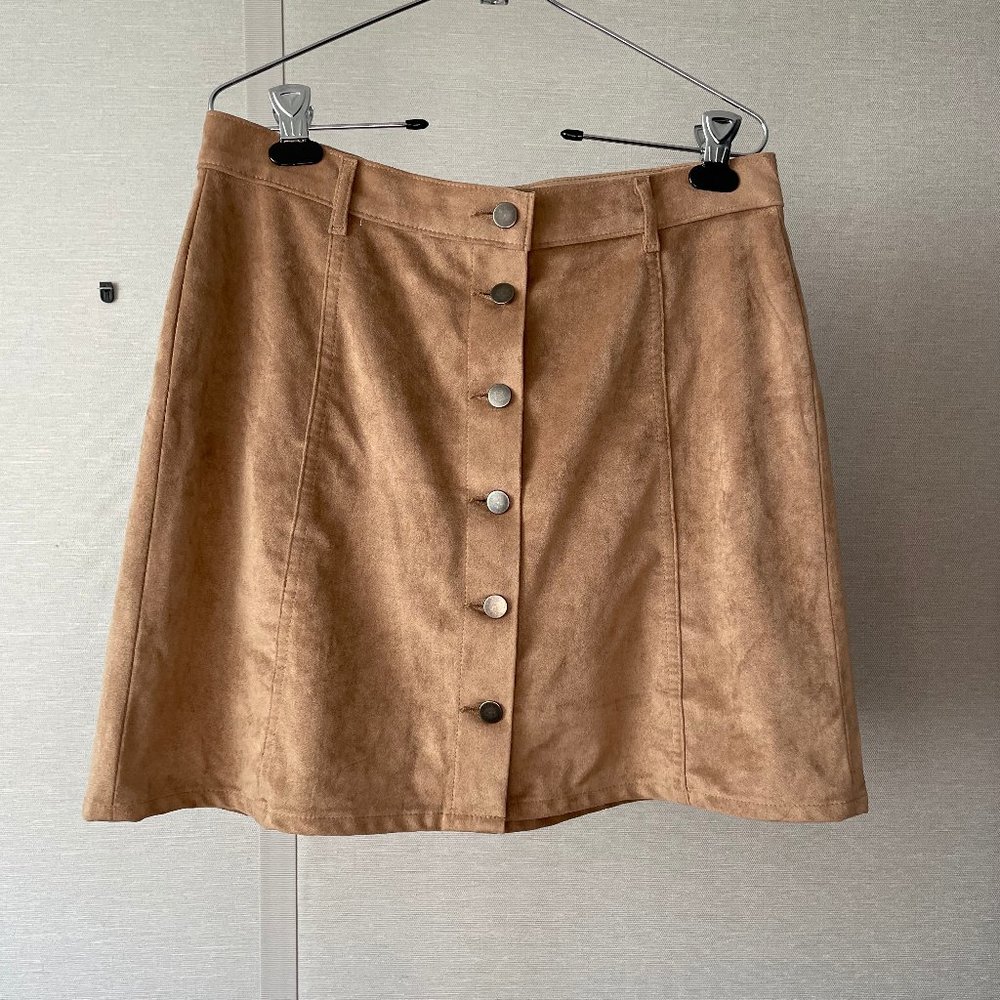 Faux Suede Tan Skirt